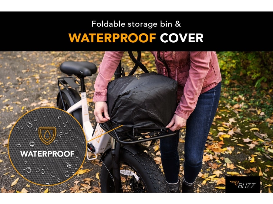Front/Rear Bike Rack Bin with Waterproof Cover